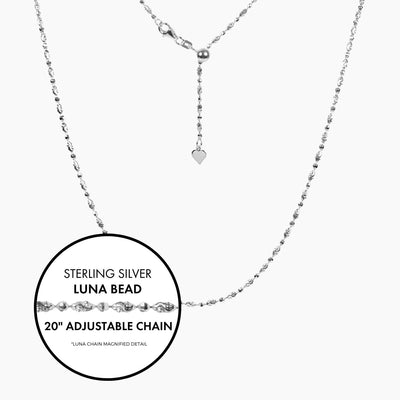 Roma Italian Adjustables Necklaces,Chains Silver 20"Italian Luna Bead Adjustable Chain (Silver)