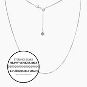 Roma Italian Adjustables Necklaces Heavy 24"Italian Venezia Heavy Box Adjustable Chain (Silver) 1150231