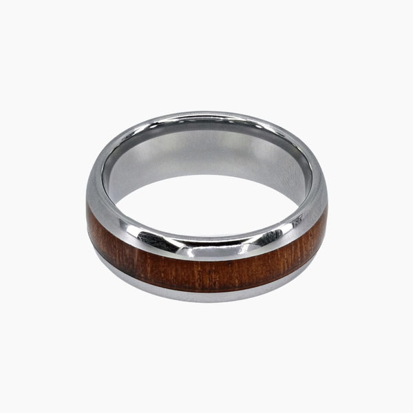 Roma Men's Collection Rings Koa Wood Tungsten Ring