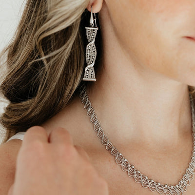 Roma Private Collection Earrings Silver Diamond-Cut Bead Dangle Earrings in Sterling Silver