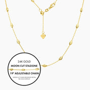 Roma Private Collection Necklaces Italian Moon Cut Stazione Adjustable Necklace (Gold)