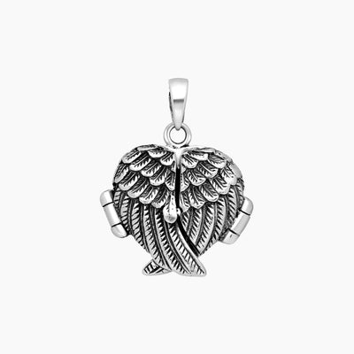 Roma Silver Collection Pendants Locket Sterling Silver Angel Wing Locket