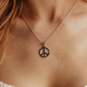 Roma Silver Collection Pendants Sterling Silver Peace Sign Pendant