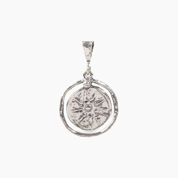 Roman Glass Jewelry Pendants Pendant Reversible Replica Widow's Mite Sterling Silver Pendant