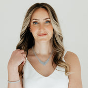 Silk Collection Necklaces Silver Silk Collection Mini-Statement Necklace with Blue Topaz Accents