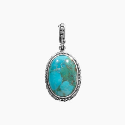 Turquoise Collection Pendants Pendant Small Turquoise Oval Pendant Set in Sterling Silver