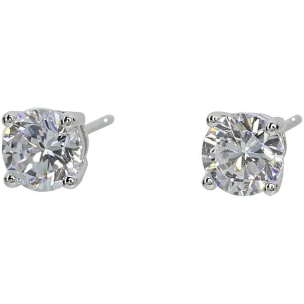 925 Sterling Silver hotsell Stud Earrings Simulated Diamond Round Cut CZ (0.75 Carat)