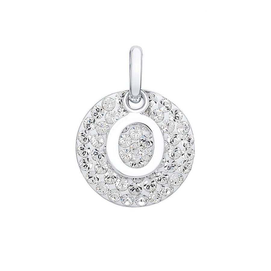 Swarovski Crystals Disc with Initial Pendant