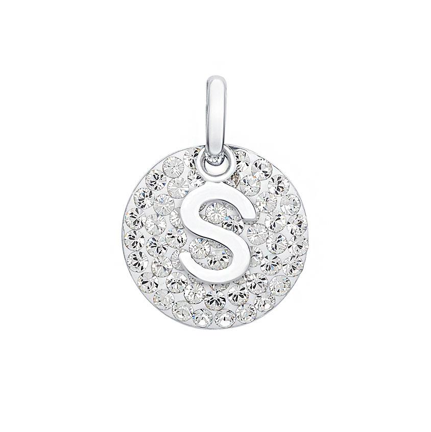 Sterling Silver Initial Letter Disc Charms Silver / S