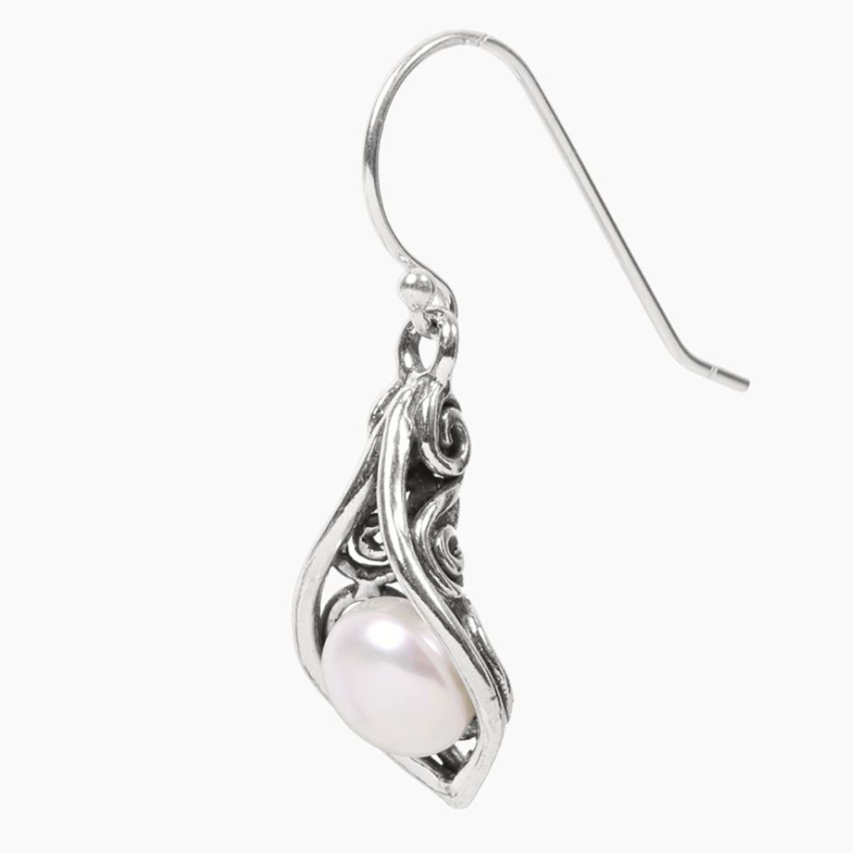 Wonderful Vintage 1980s Elegant Sterling Silver CALA Lily Flower Earrings outlets with genuine PEARLS