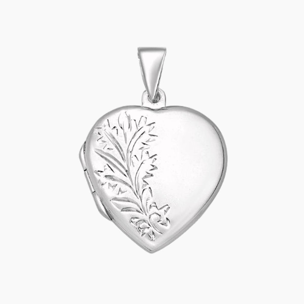 Full Scroll Sterling Silver Heart Locket Locket Roma Silver Collection Roma Designer Jewelry